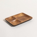 BANDEJA ACACIA RECTANGULAR DE 3 DIVISIONES MANILA BLACK 25,5X19 CM