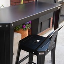 Combo MESA ALTA RUNKO 120 + 2 BANQUETA RUNKO 73 NEGRA CON RESPALDO