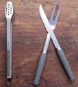 Set herramientas asador inox caja 3 piezas