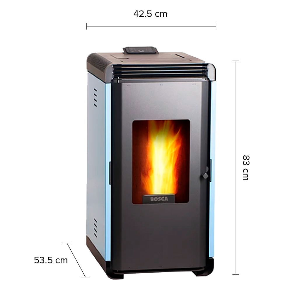 Calefactor alto rendimiento a pellet Hera+ Azul