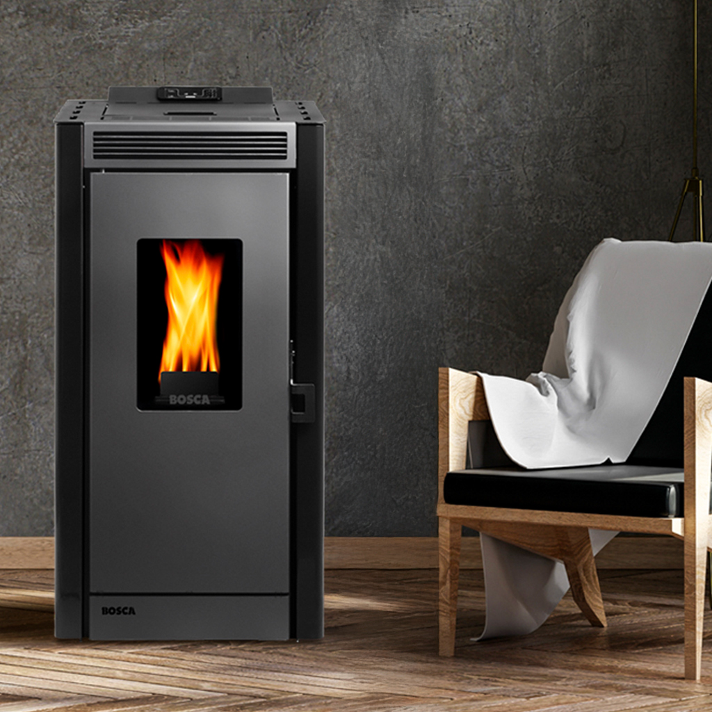 Calefactor alto rendimiento a Pellet Black Vision Negro - Bosca
