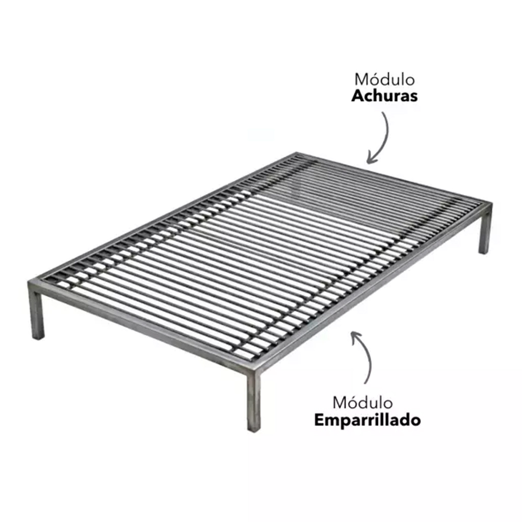Emparrillado, parrilla modular hierro 120 x 60 cm