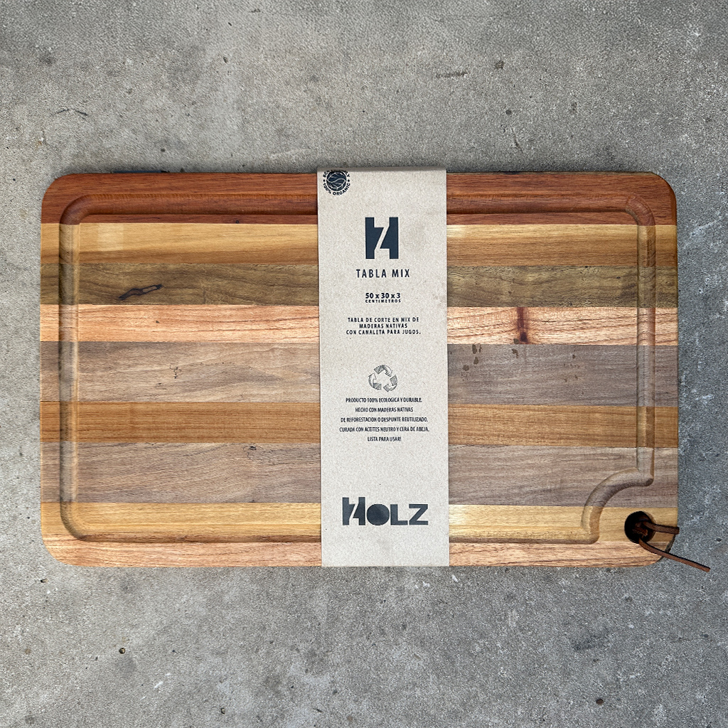 Tabla de corte premium mix de maderas 50x30