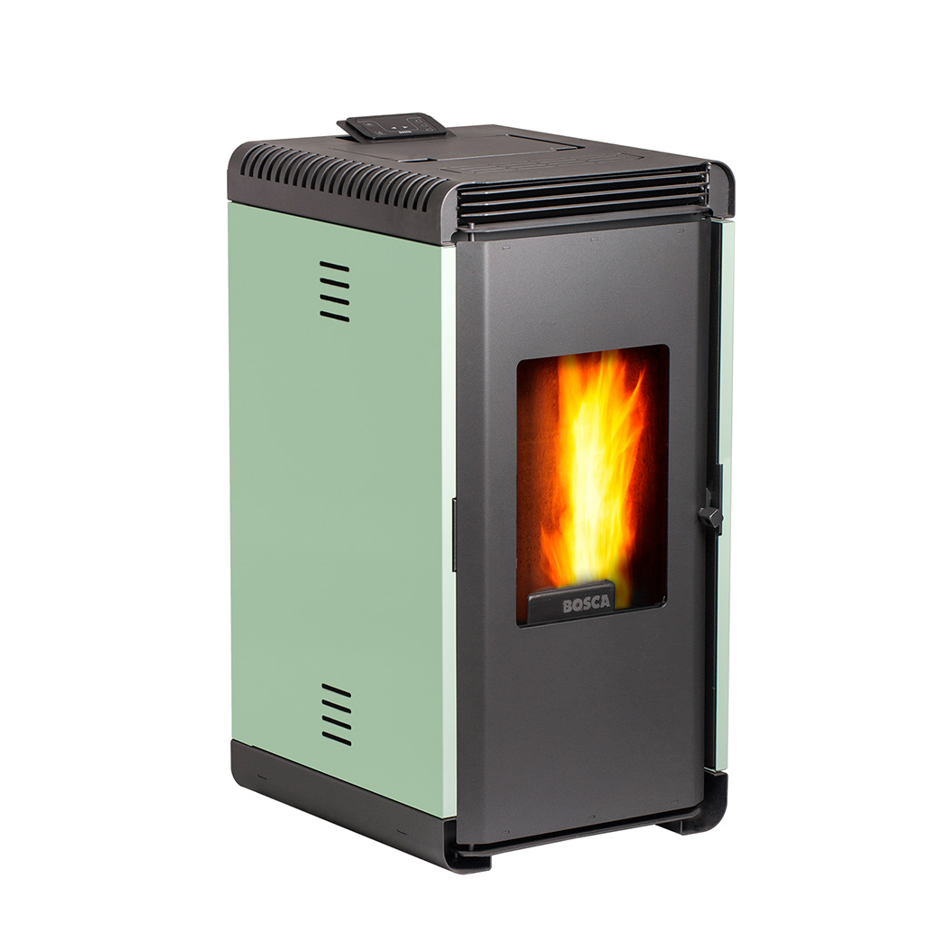 Calefactor alto rendimiento a pellet Hera+ Verde