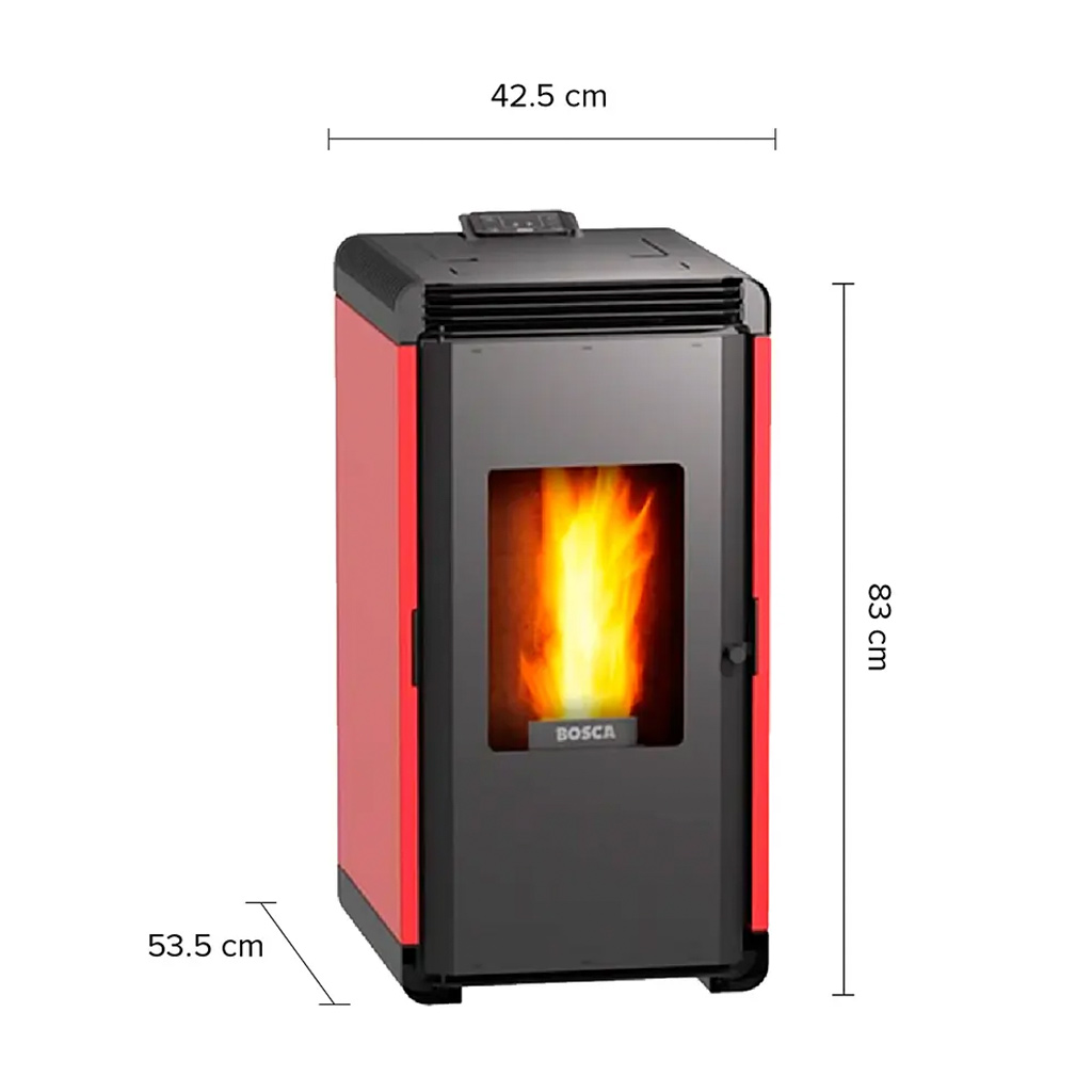 Calefactor alto rendimiento a pellet Hera+ Rojo