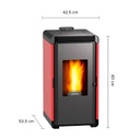 Calefactor alto rendimiento a pellet Hera+ Rojo