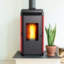 Calefactor alto rendimiento a pellet Hera+ Rojo