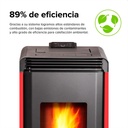Calefactor alto rendimiento a pellet Hera+ Rojo