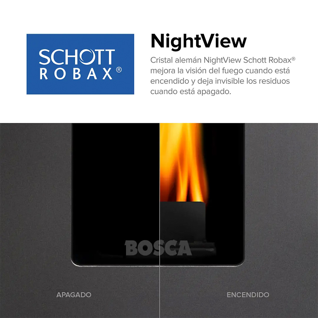 Calefactor a pellet Black Vision Burdeo - Bosca