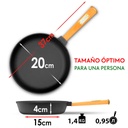 Sartén de hierro fundido mango de madera 20cm - Brizoll