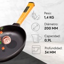 Sartén de hierro fundido mango de madera 20cm - Brizoll