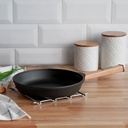Sartén de hierro fundido mango madera 24 cm