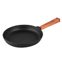 Sarten hierro fundido hondo mango madera 28 cm