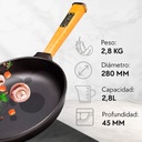 Sarten hierro fundido hondo mango madera 28 cm