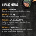 Sartén grill hierro fundido mango madera 26 cm