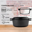 Cacerola hierro fundido 6 lts con tapa sárten