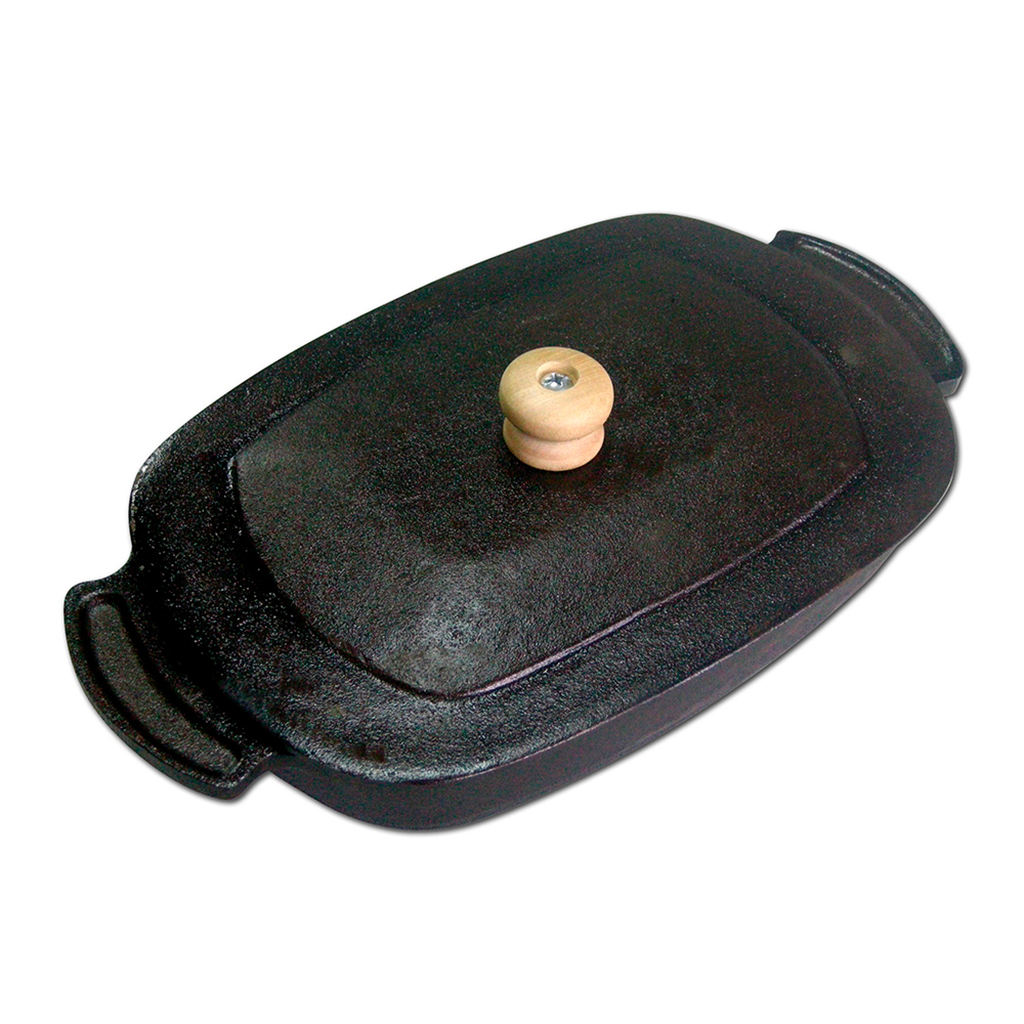 Fuente rectangular de hierro con tapa - Barbero