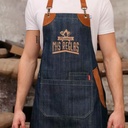 Delantal de jean y cuero ESTAMPADO