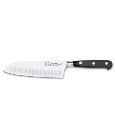 Cuchillo Santoku alveolado - 3 Claveles