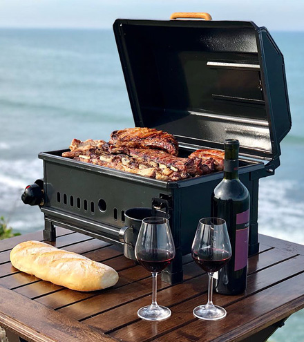 Parrilla a gas portátil nano negra