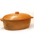 Fuente bondiolera de barro oval con tapa 8 litros