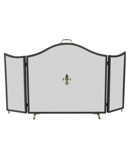 Chispero estandar curvo biombo, detalles en bronce