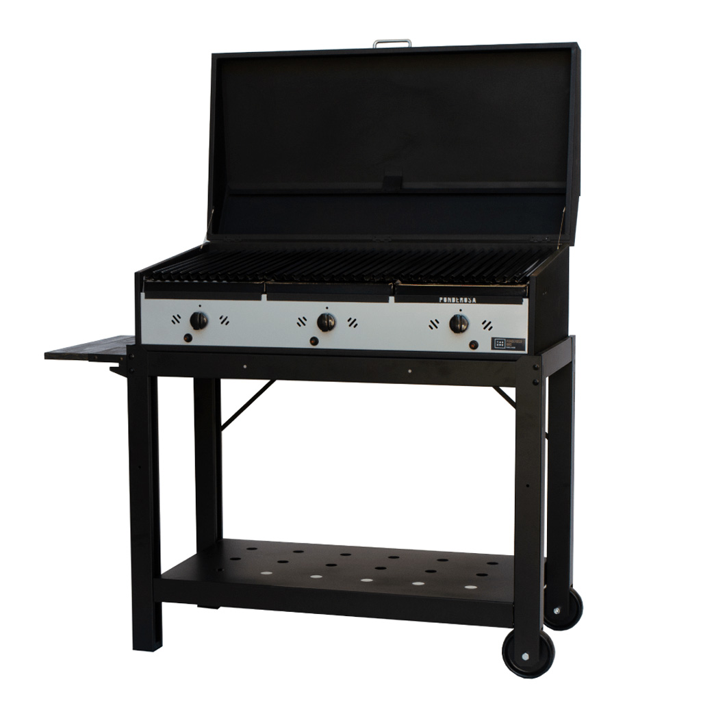 Parrilla a gas Ponderosa 100 c/ tapa y carro - Tas Eme