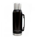 Termo clásico de acero inoxidable 1l negro - Sakura 