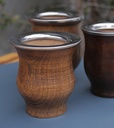 Mate camionero de algarrobo con virola de acero inoxidable