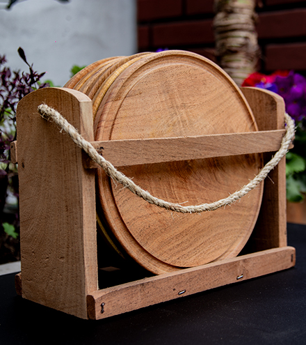 Cajón con 6 platos de 24 cm, redondos