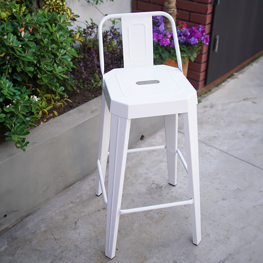 Banqueta Runko 73 blanca, con respaldo - Tromen