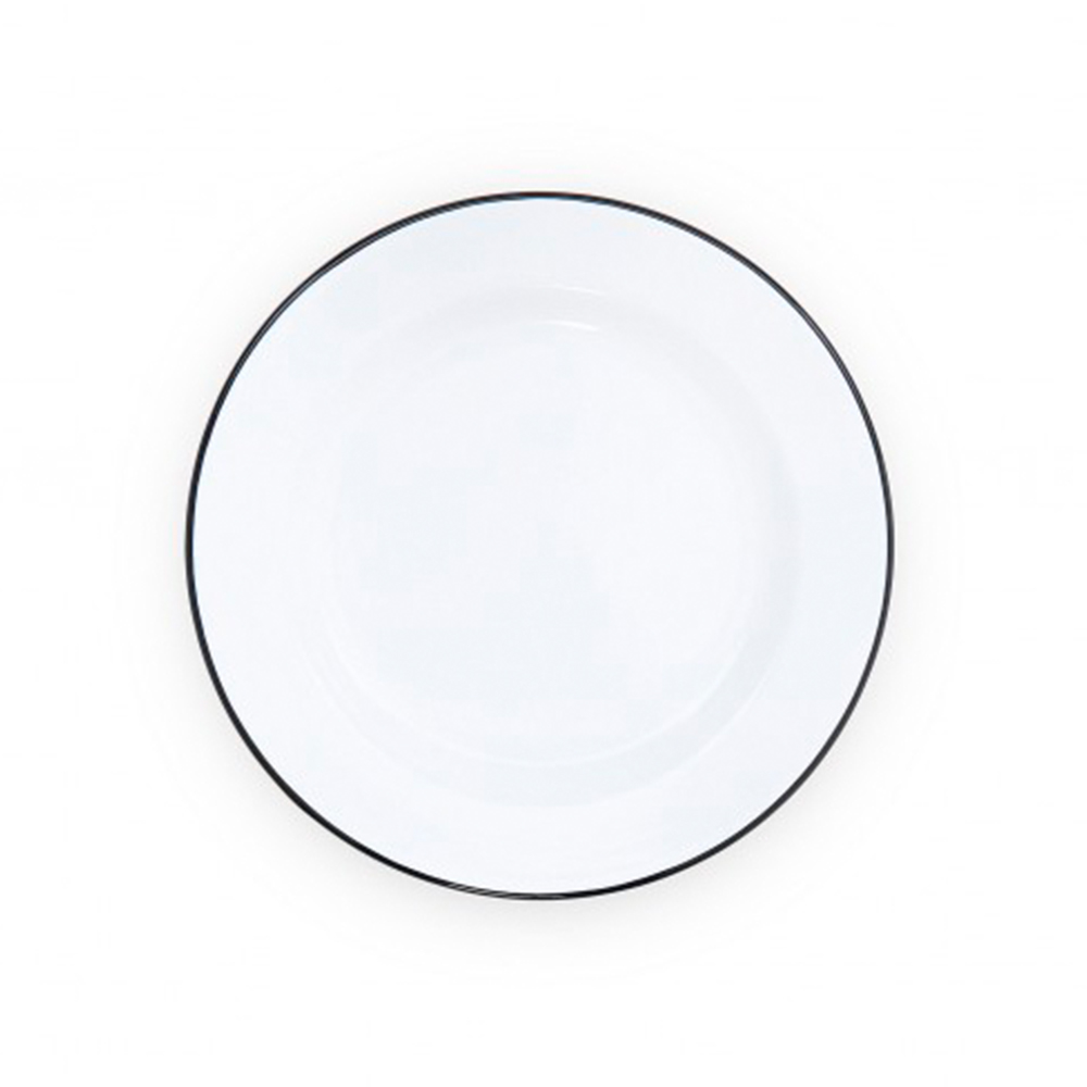 Plato playo enlozado borde negro 25.5 cm