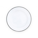 Plato playo enlozado borde negro 25.5 cm
