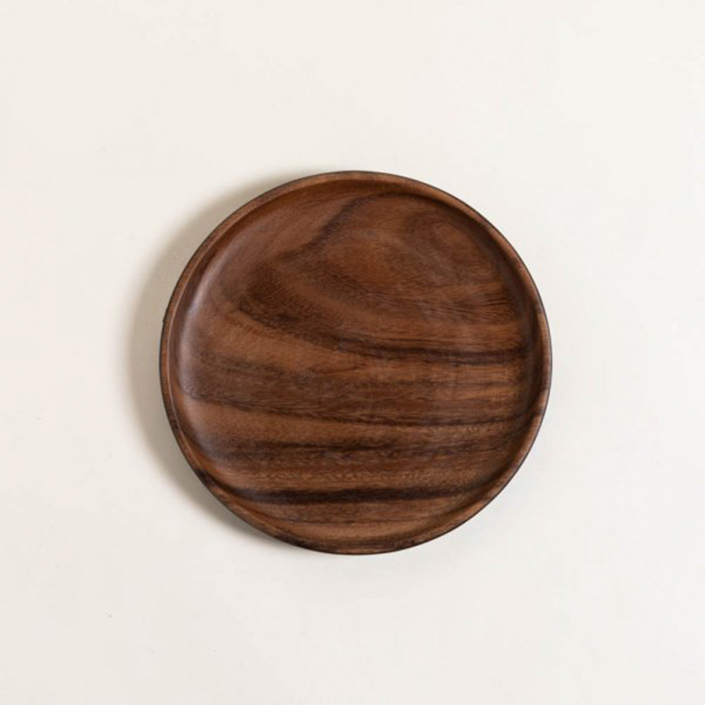 Plato redondo Acacia Manila - Black 24 cm