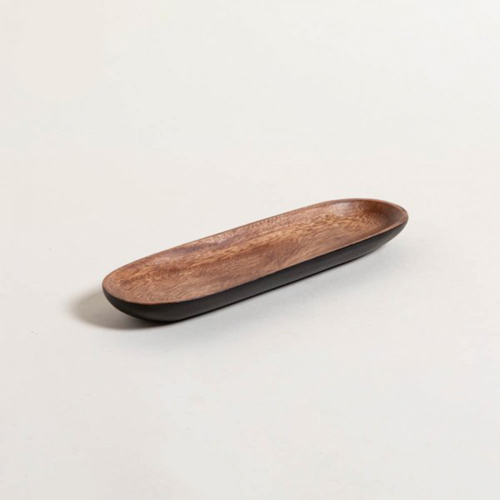 Bandeja acacia manila black 30x9 cm