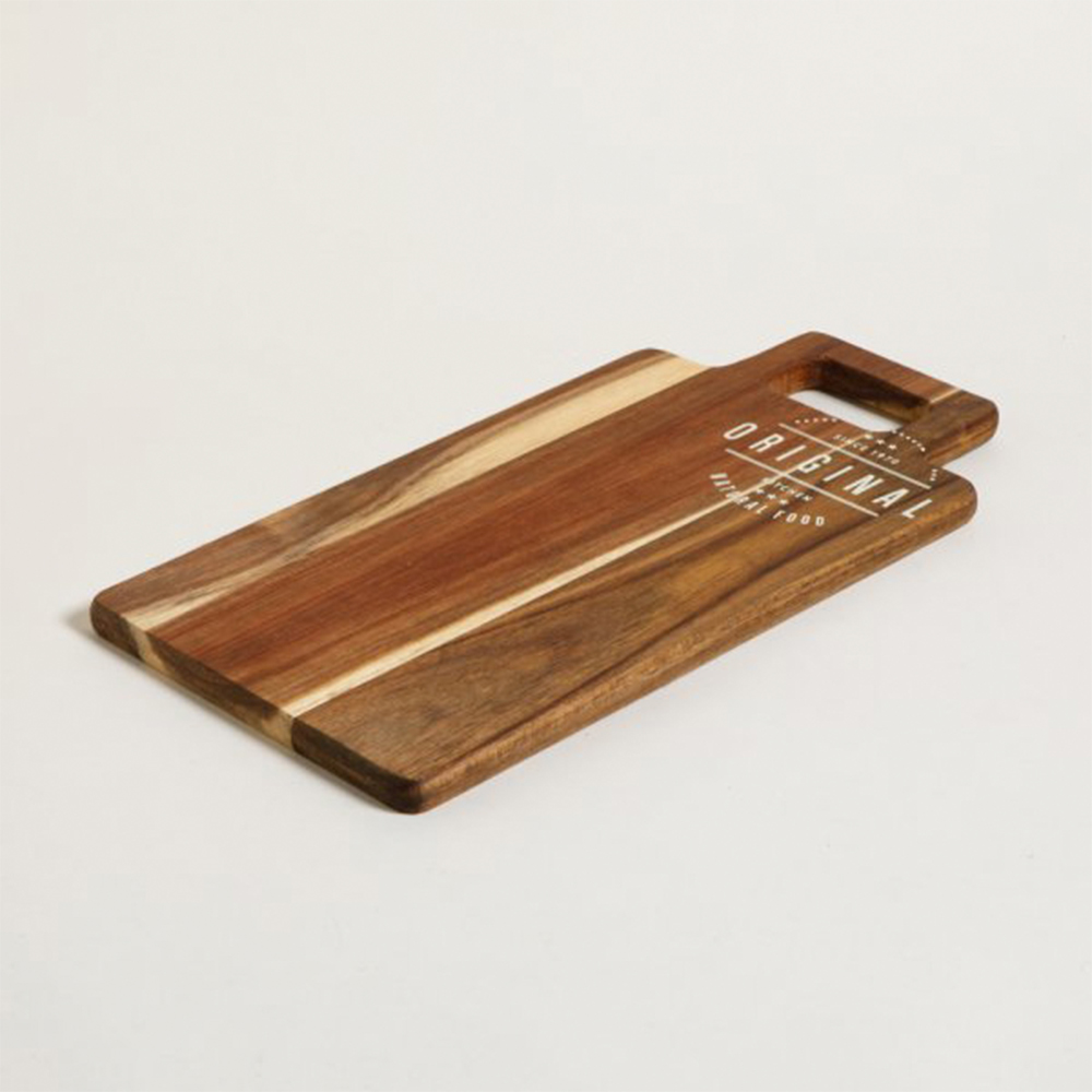 Tabla con manija de acacia original 40x20x1,5 cm