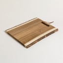 Tabla rectangular de acacia con corteza 37,5x27 cm
