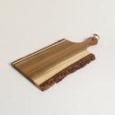 Tabla de Acacia con corteza y mango 45x20,5 cm