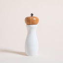 Molinillo clásico de bamboo laqueado blanco 15 cm