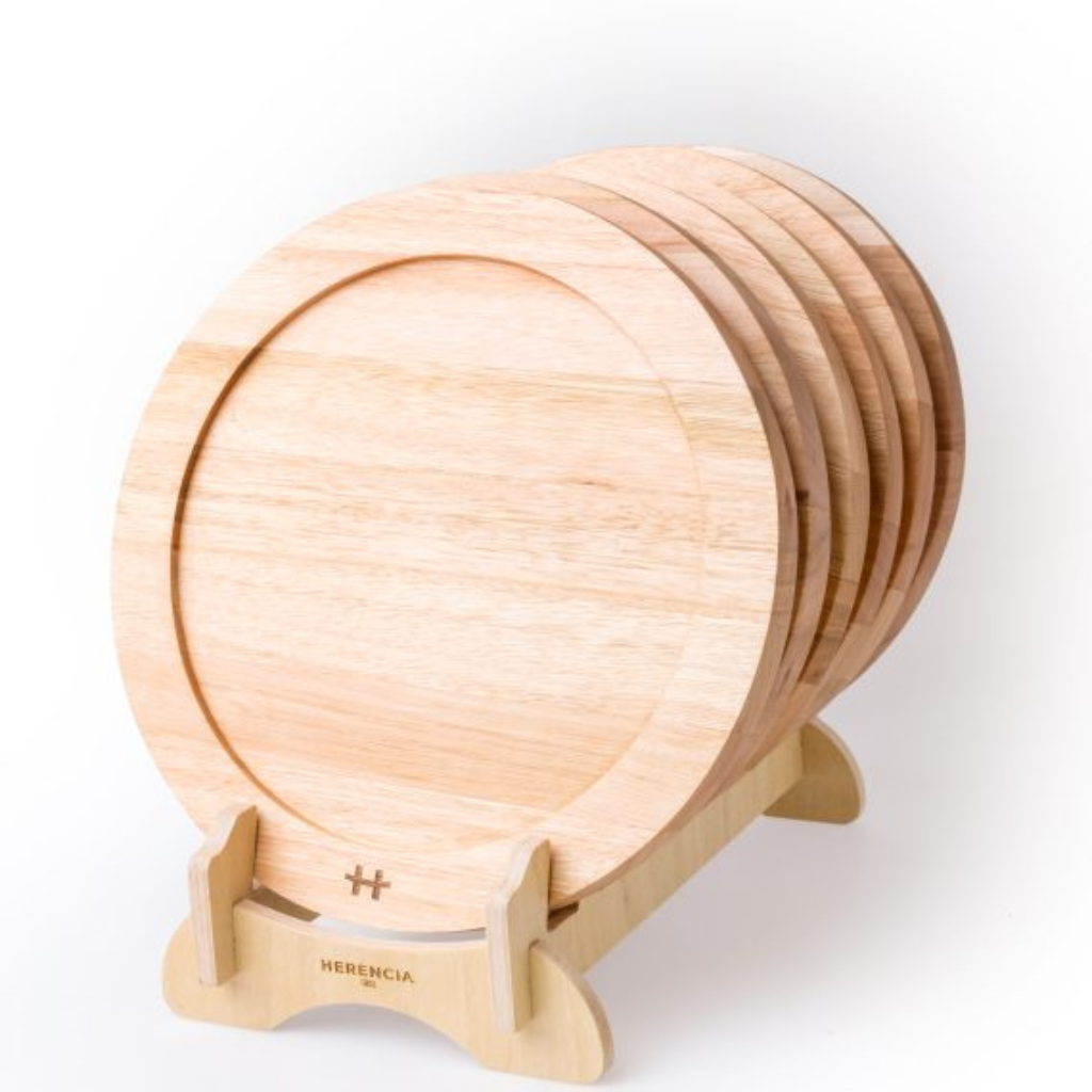 Set de 6 platos Mesopotamia con rack de exhibición - Herencia Grill