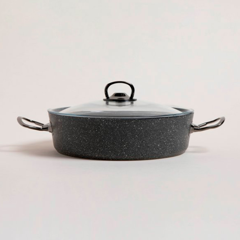 Cacerola de aluminio antiadherente negro granito 26cm, 3400ml