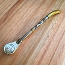 Bombilla 2 anillos, Alpaca detalles en Bronce