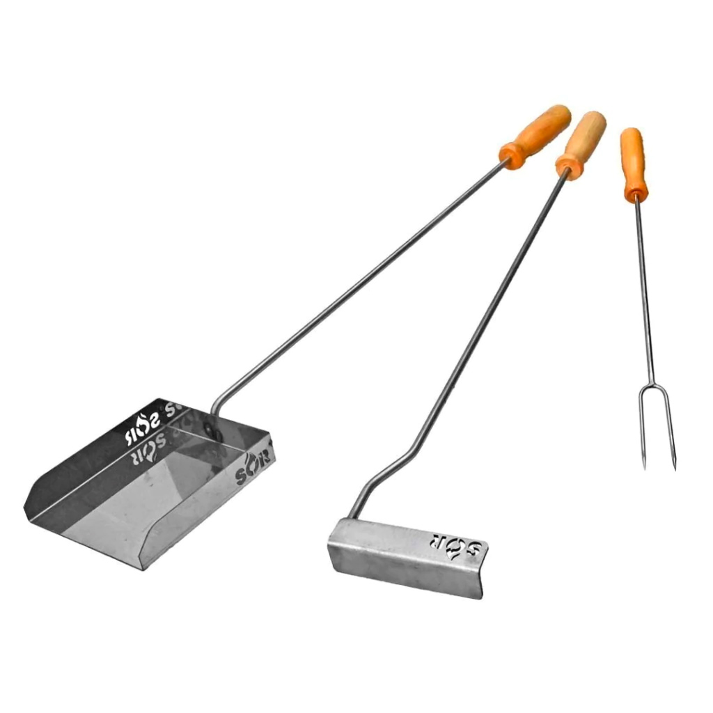 Juego herramientas - Kit parrilla x 3 acero inoxidable