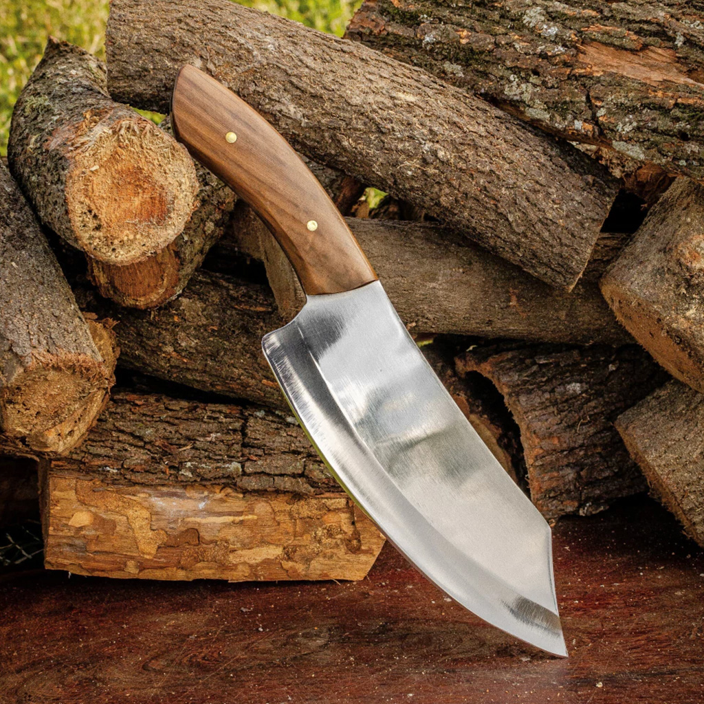 Hachuela de cocina en inoxidable,  Madera