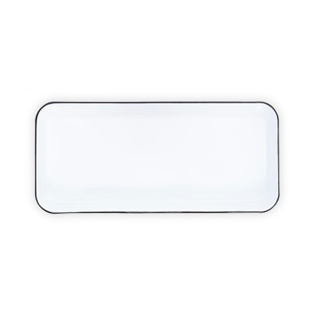 Bandeja enlozada rectangular borde negro