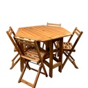 Set mesa hexagonal y 4 sillas - Tromen