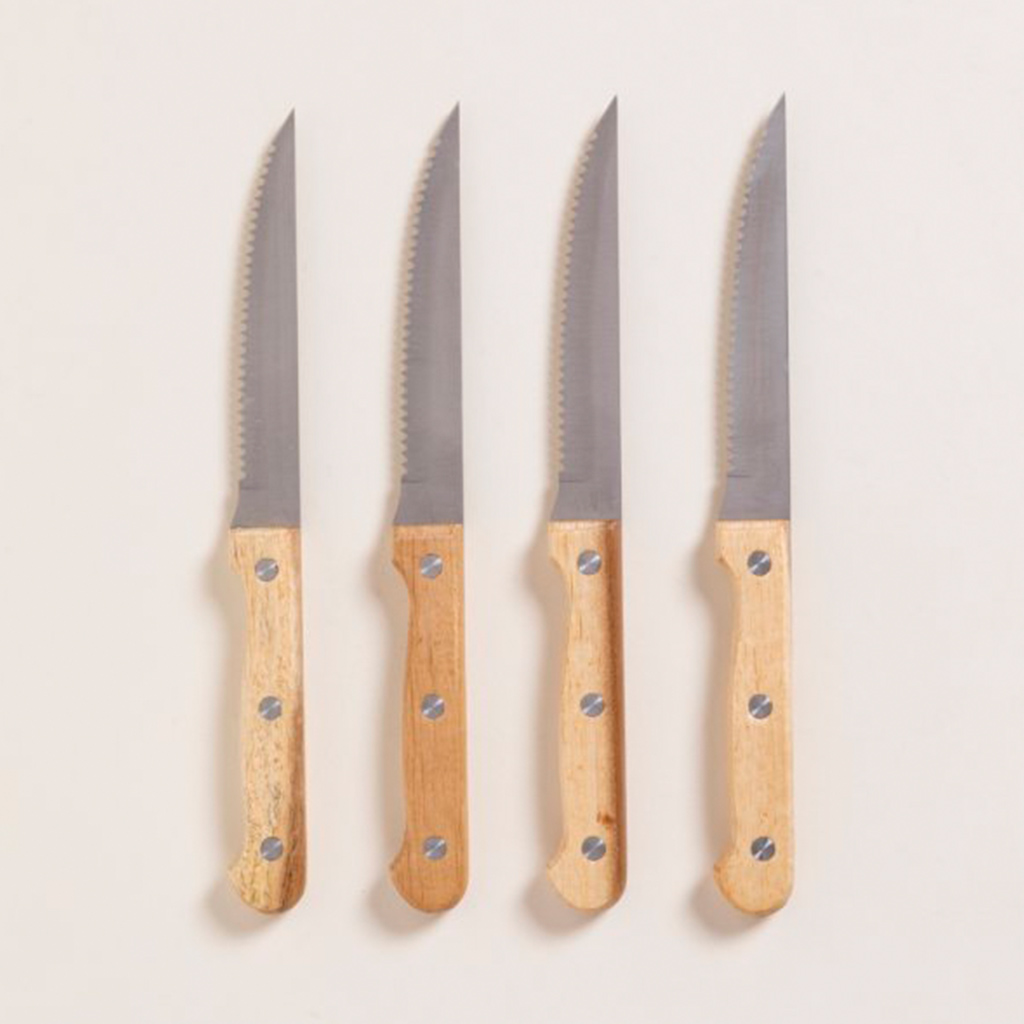 Set 4 cuchillos para carne Acacia Recto