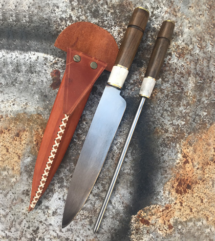 [ART001] Juego de cuchillo y chaira o tenedor grande