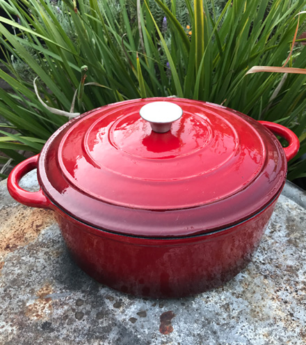 [AXN019] Olla de hierro fundido esmaltada rojo velvet 30 cm