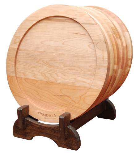[HER017] Set de platos de madera x 6 con base  - Herencia Grill